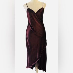 Armani Exchange Women’s Deep Burgundy Satin Dress, Sz 6
NWOT